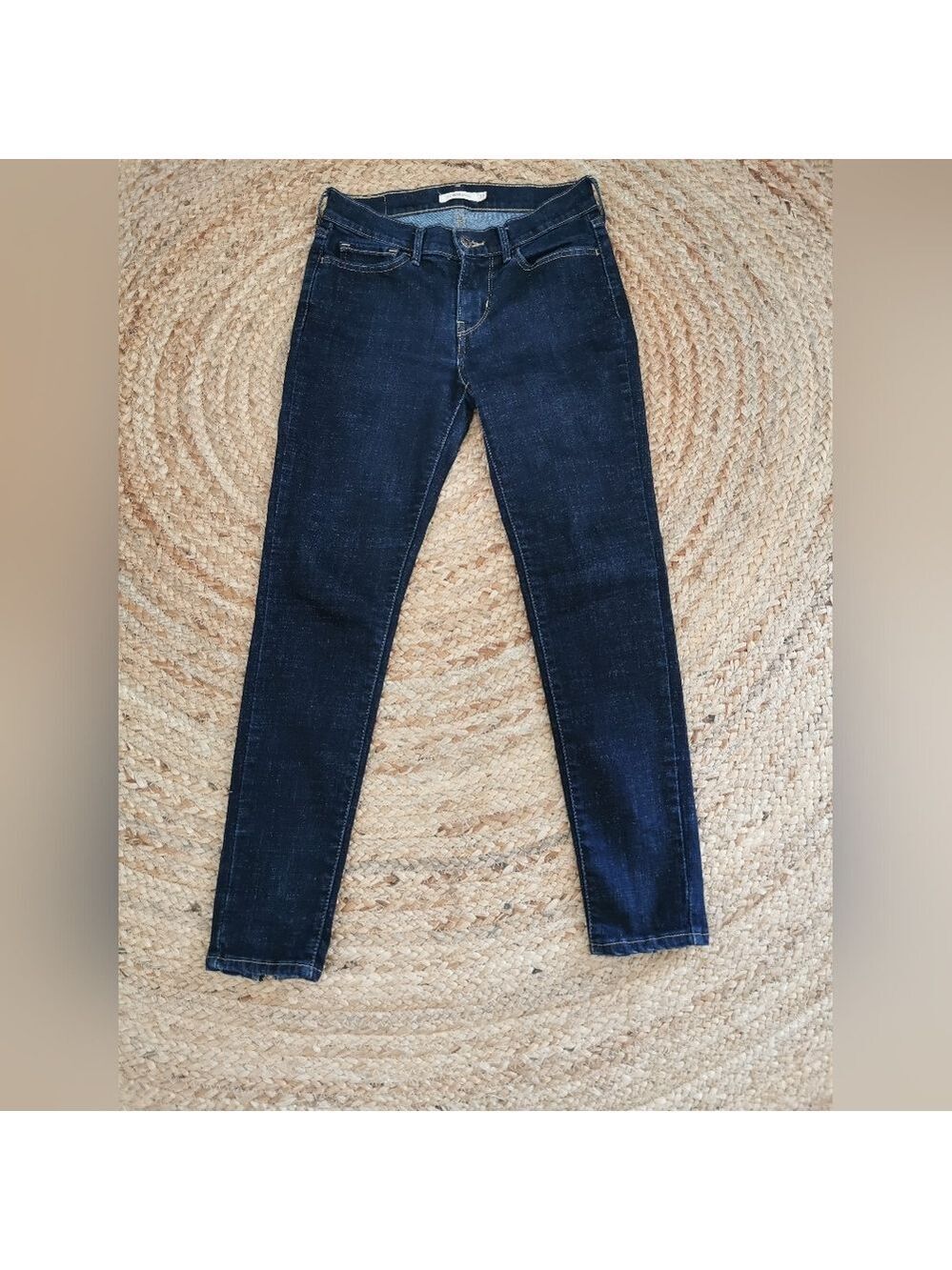 Womens Vintage 60s Style Classic Levis 710 Super Skinny Ankle Zip Size 27